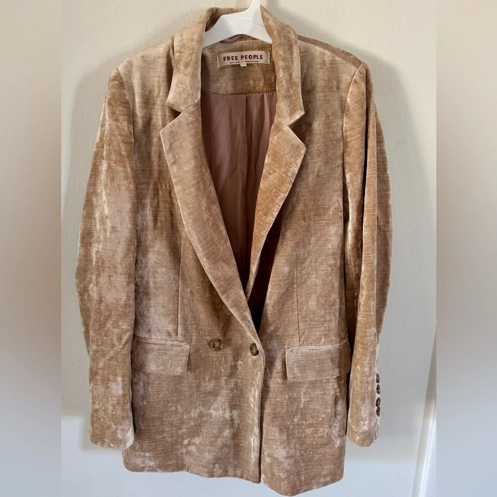 Free People Uptown Girl Velvet Blazer Size Small - Picture 2 of 8